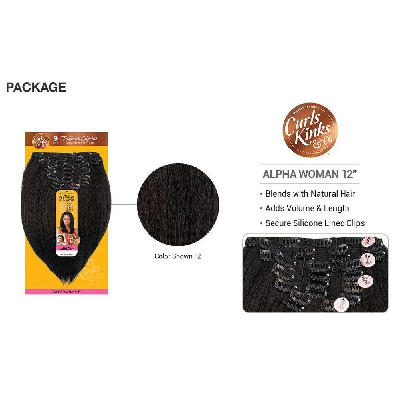 Sensationnel Curls & Kinks Co Synthetic Clip-Ins - Alpha Woman 12""