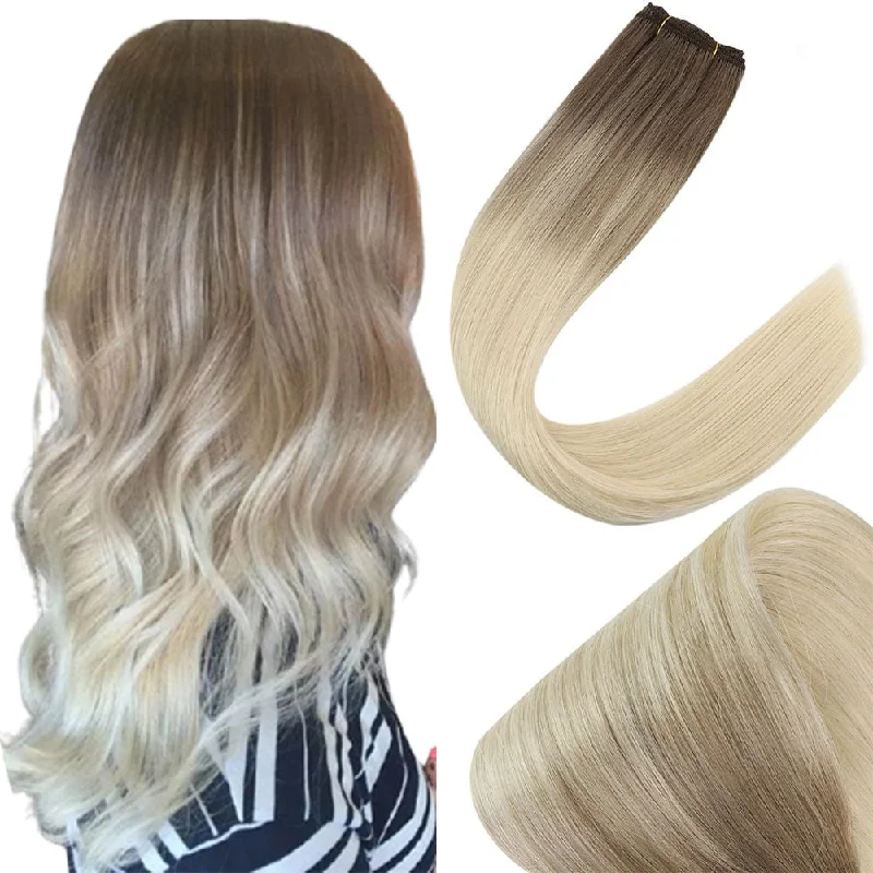 Sunny Hair Virgin Hair Weft Extensions Light Brown Balayage Blonde Highlight #BA8/60