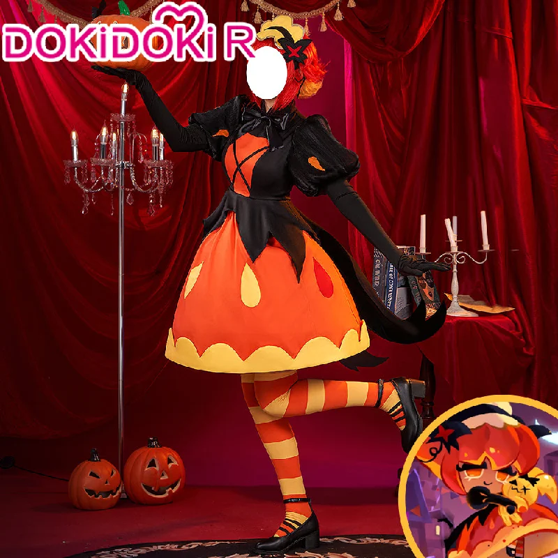 【Ready For Ship】DokiDoki-R Game Cookie Run: Kingdom Cosplay Pumpkin Pie Cookie Costume Halloween