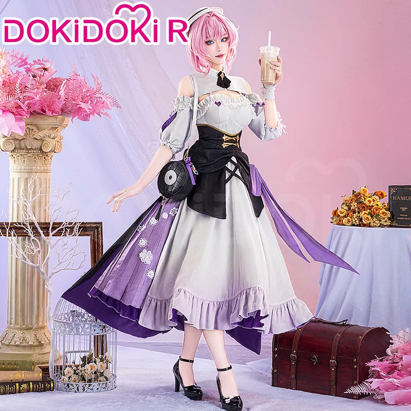 【Size S-3XL】DokiDoki-R Honkai Impact 3rd x Dalkom Coffee Cosplay Elysia Costume Sweet Memories Casual Wear