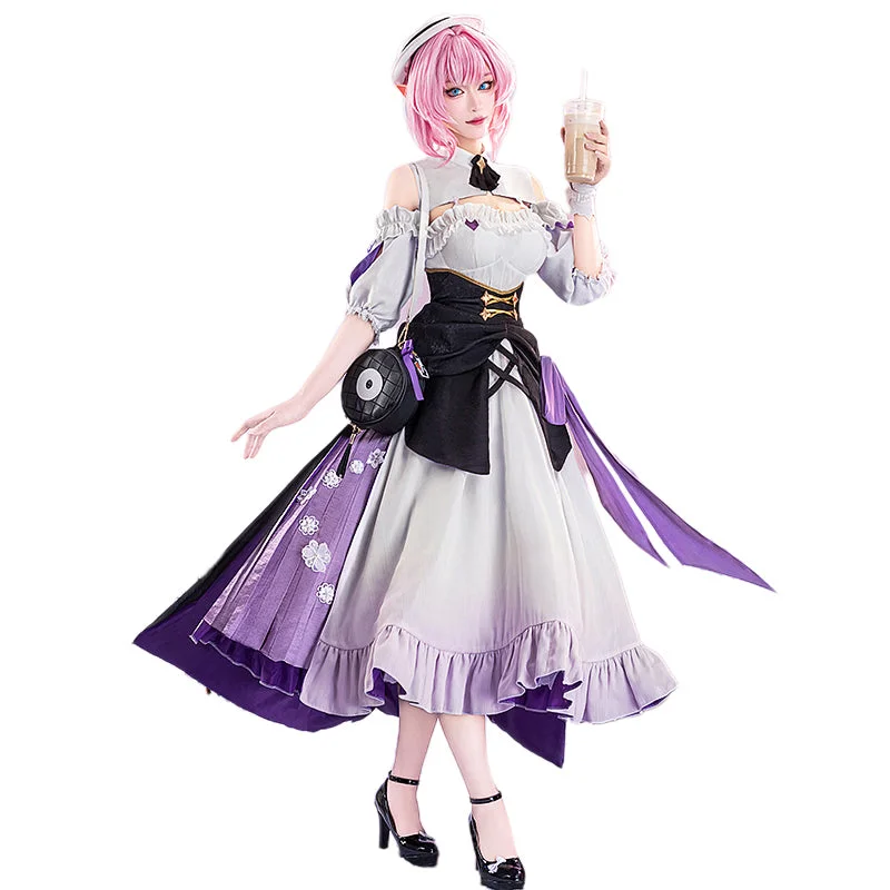 【Size S-3XL】DokiDoki-R Honkai Impact 3rd x Dalkom Coffee Cosplay Elysia Costume Sweet Memories Casual Wear