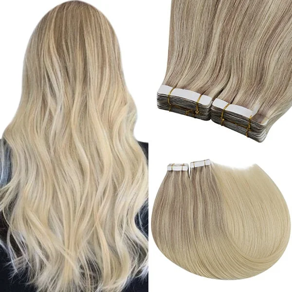 Sunny Hair Tape in Extensions Balayage Blonde Best Hair Nordic Blonde