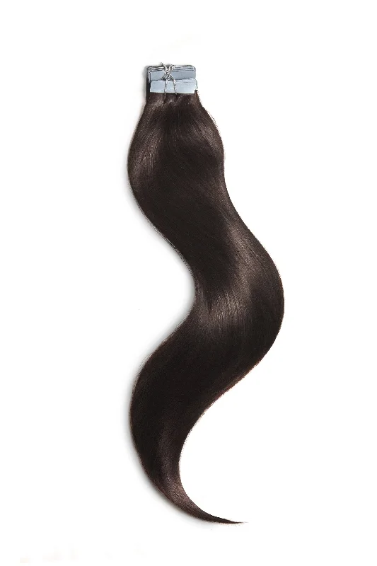 Tape in Remy Human Hair Extension Darkest Brown (#2)