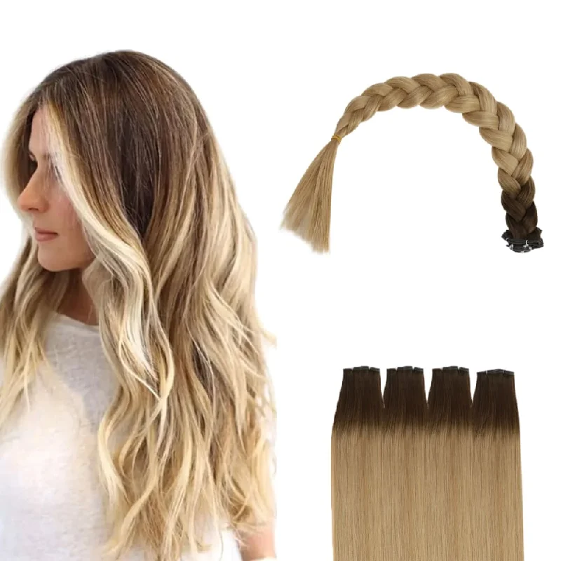 [US Only][Fixed Price $69.99]Vivien Insivible Balayage Ombre Virgin Hair Genius Weft Hair Extensions #3/8/22