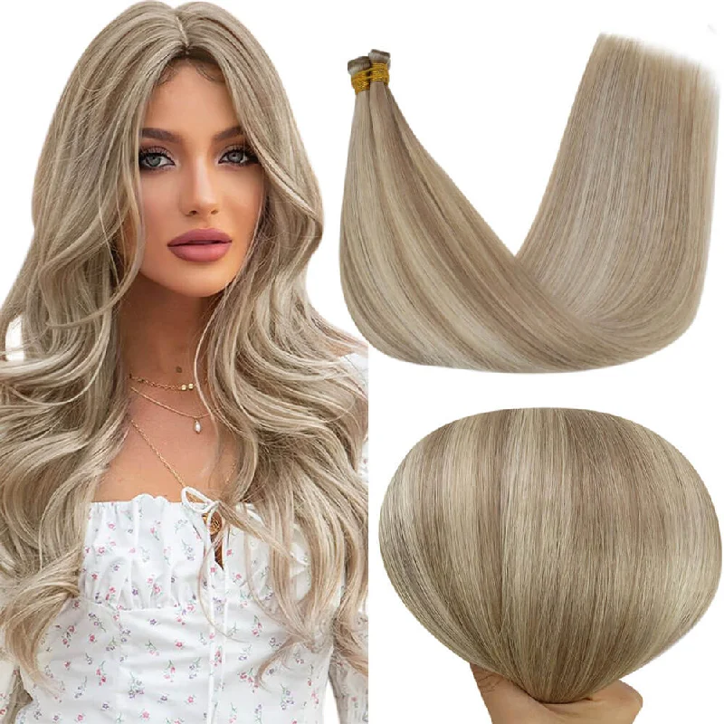 [US]Moresoo Highlight Blonde Virgin Bundles Genius Weft Brazilian Human Hair (#18P613)