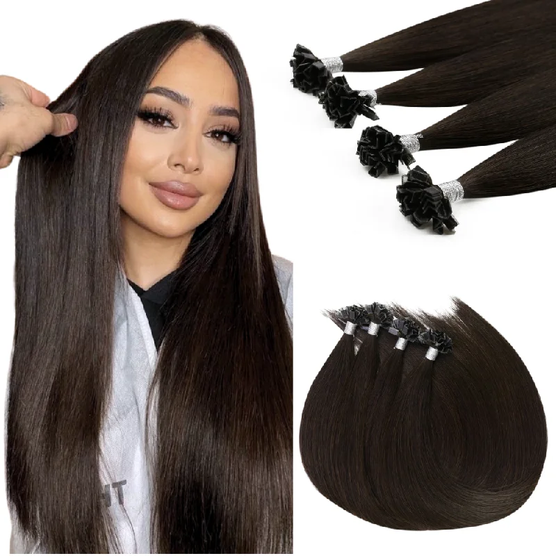 [U Tip Upgrade] Dark Brown K Tip Hair Extensions Virgin Hair Keratin Hair Extensions #2