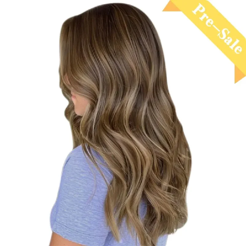 [Pre-sale]Virgin Human Hair Invisible PU Thinning Hair Fill-Ins Balayage Browm #4/27/4