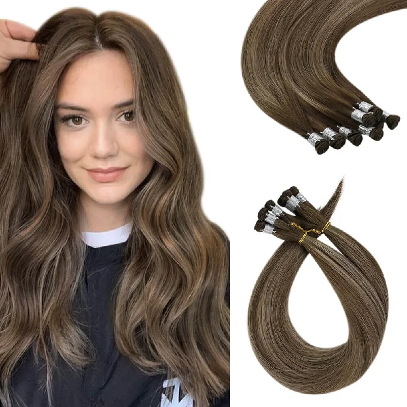 Vivien Virgin+ Hand-tied Hair Real Human Balaygae Hair Weft Extensions #4/27/4