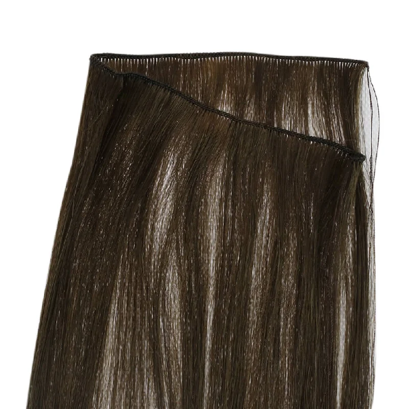 Vivien Virgin+ Hand-tied Real Human Hair Weft Extensions Medium Brown #4