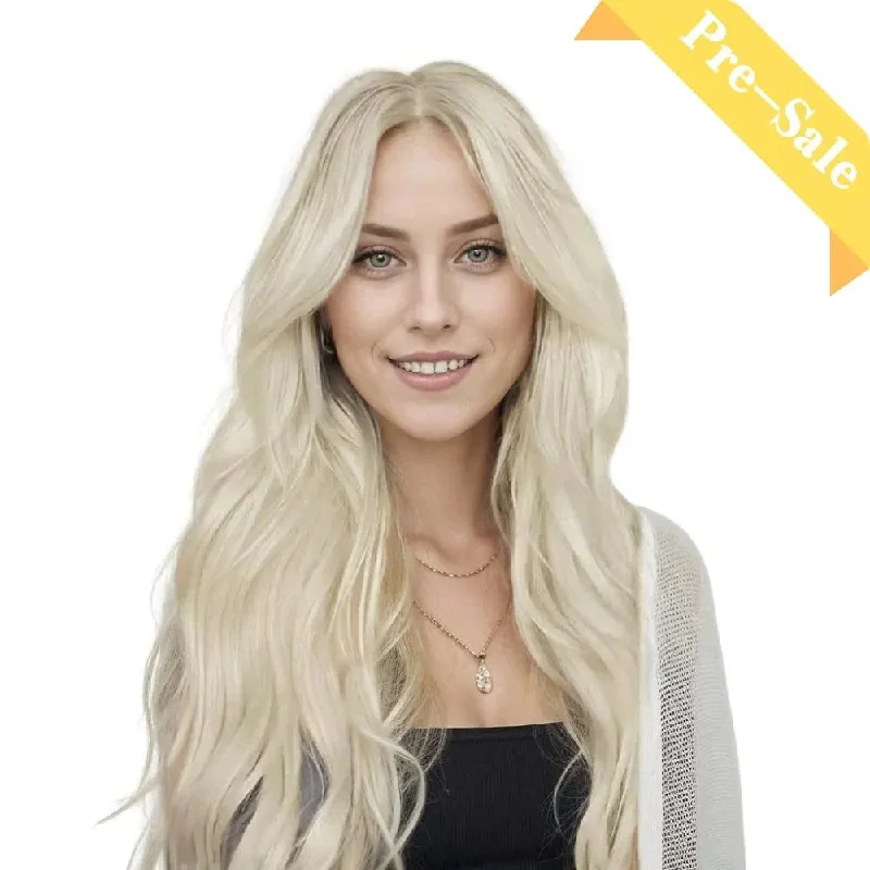 [Pre-sale]Virgin Human Hair Invisible PU Thinning Hair Fill-Ins White Blonde #1000