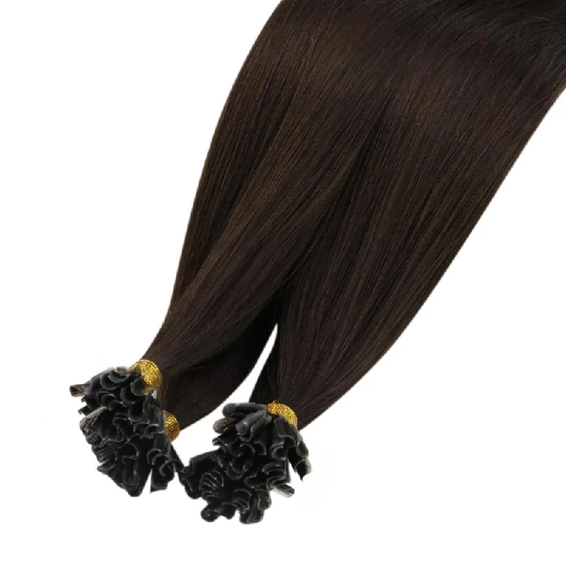 U tip Hair Extensions Darkest Brown Human Virgin Hair Keratin Hair Nail Tip Hair Extensions #2