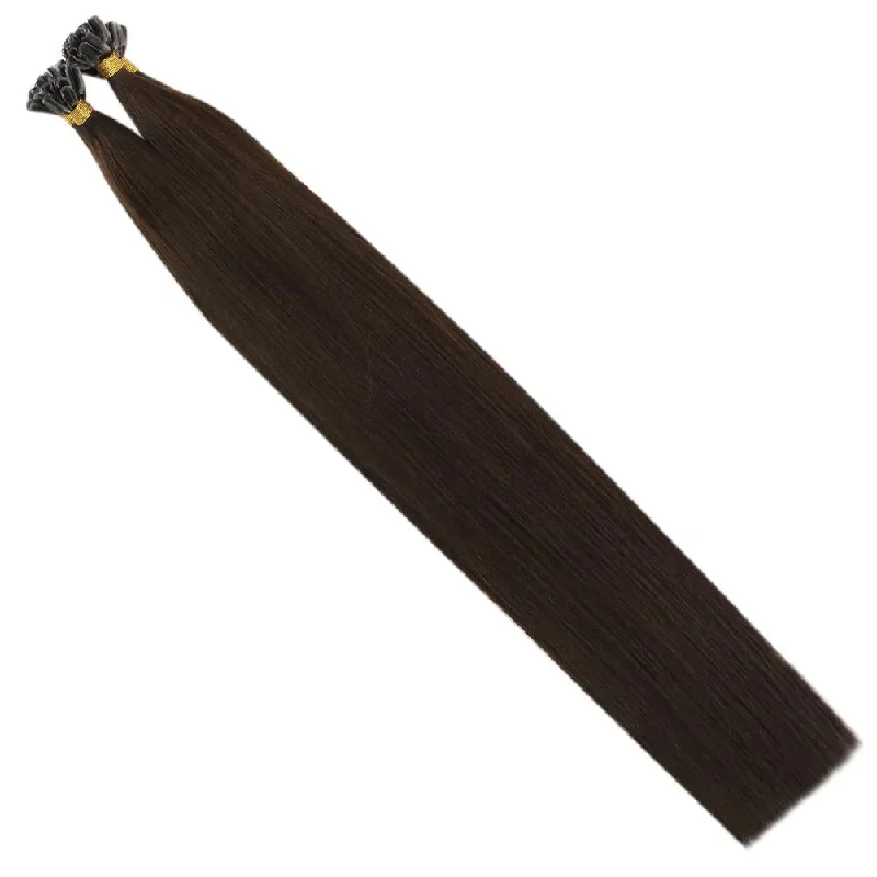 U tip Hair Extensions Darkest Brown Human Virgin Hair Keratin Hair Nail Tip Hair Extensions #2