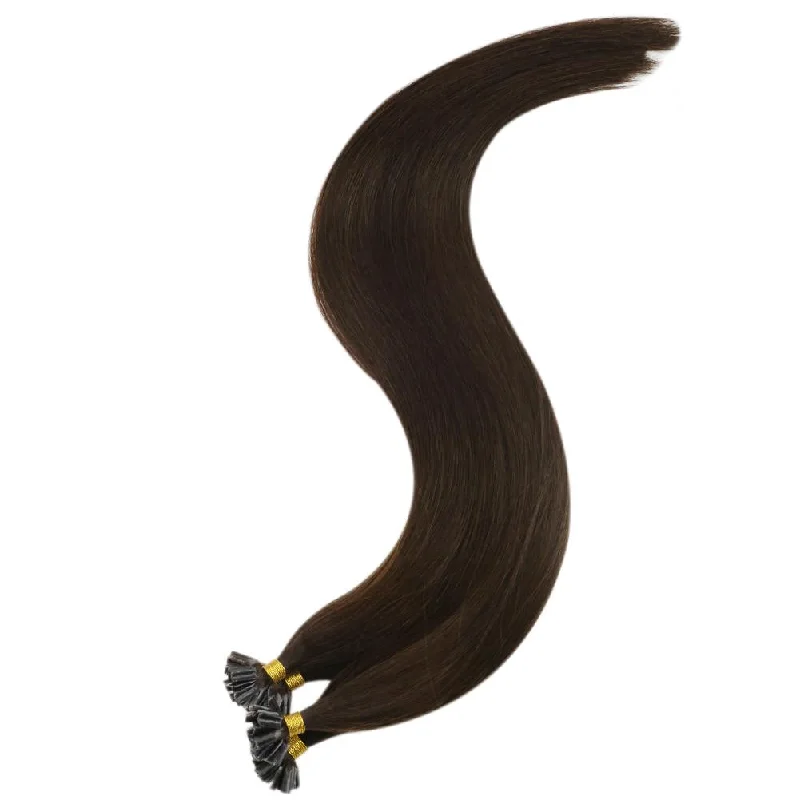 U tip Hair Extensions Darkest Brown Human Virgin Hair Keratin Hair Nail Tip Hair Extensions #2