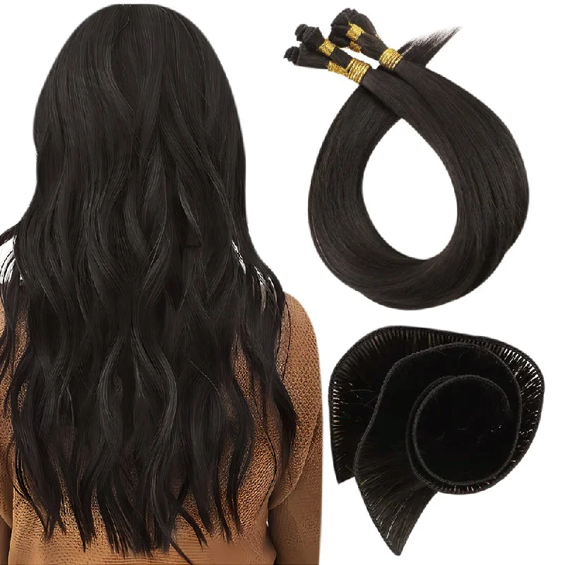 Moresoo Virgin Sew In Weft Hand Tied Human Hair Weft Darkest Brown (#2)