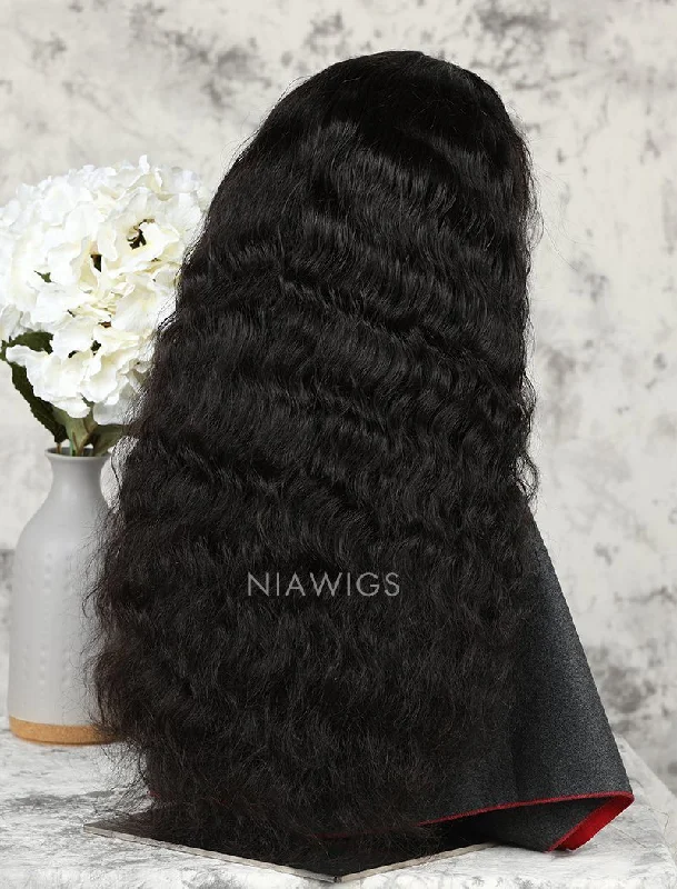 Water Wave Human Hair Lace Front Wigs With Natural Hairline