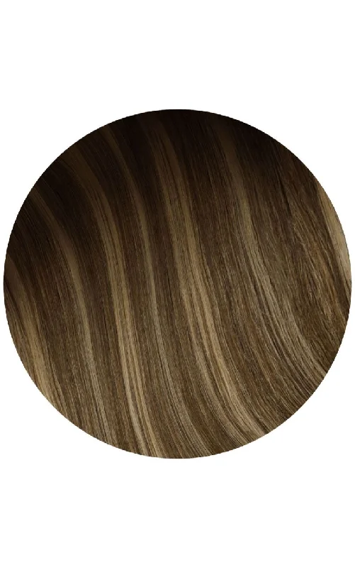 Hair Weft 24"" Rooted Caramelt Highlights 3/12