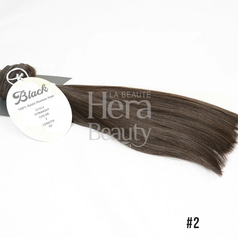 BLACK Straight 100% Human Hair Weave