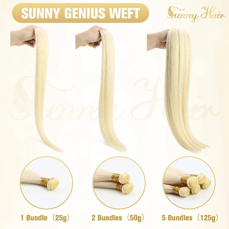 [USA Only] Sunny Hair Genius Weft Hair Extensions Virgin Hair Balayage Brown #4/8/4/22/800